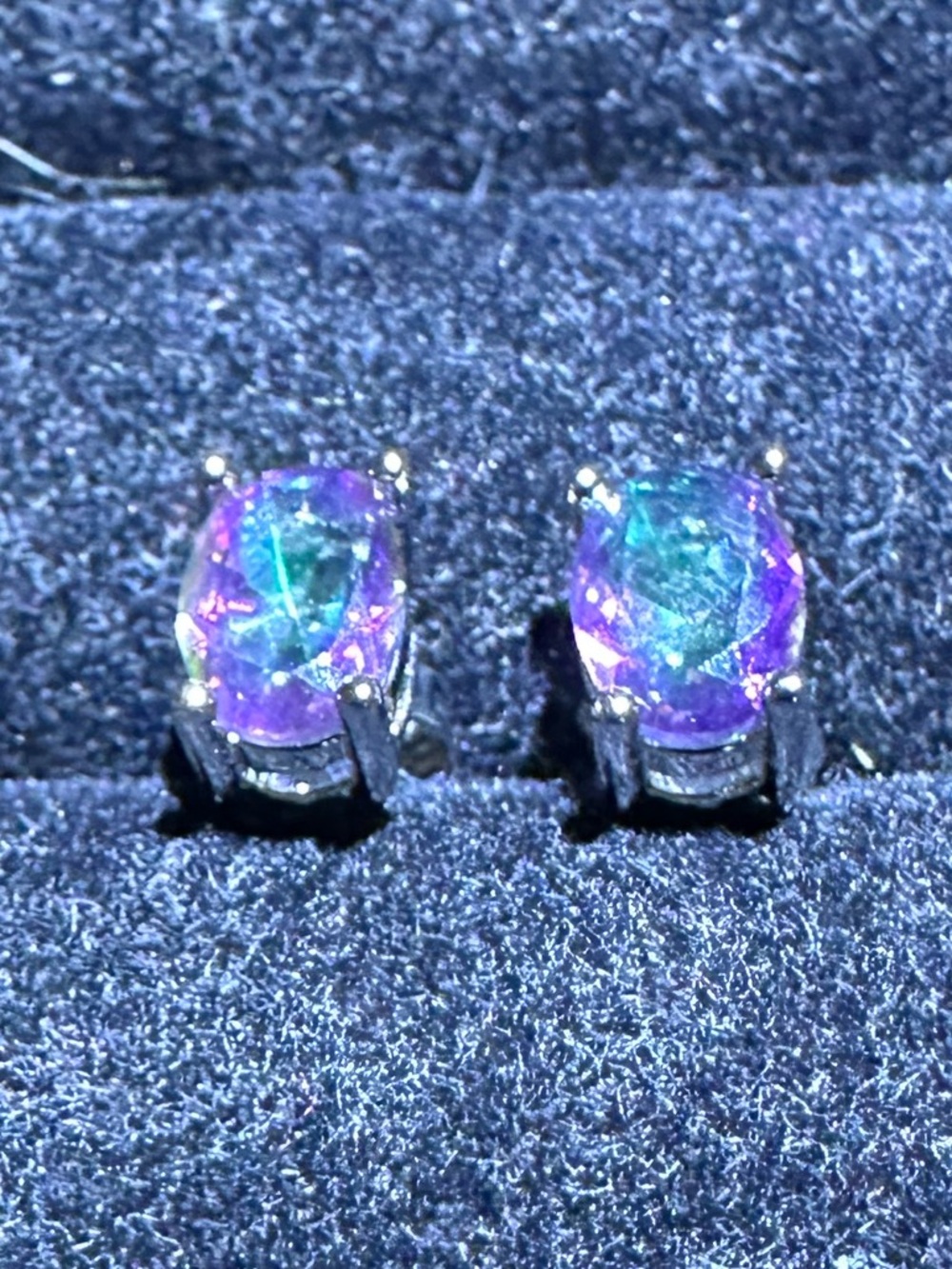 Sterling Silver Alexandrite Stud Earrings